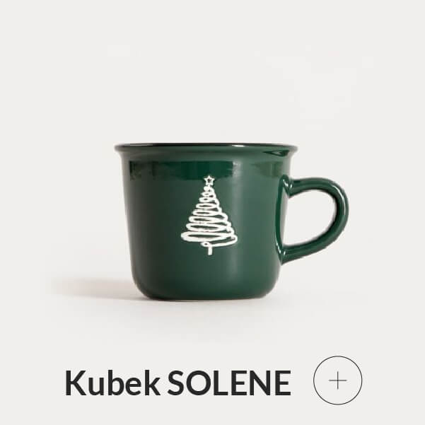 Kubek świąteczny zielony z choinką