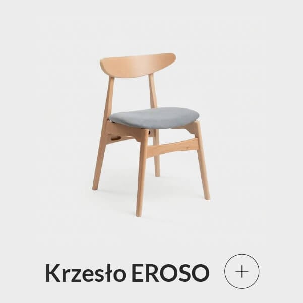 Krzesło drewniane z szarym siedziskiem