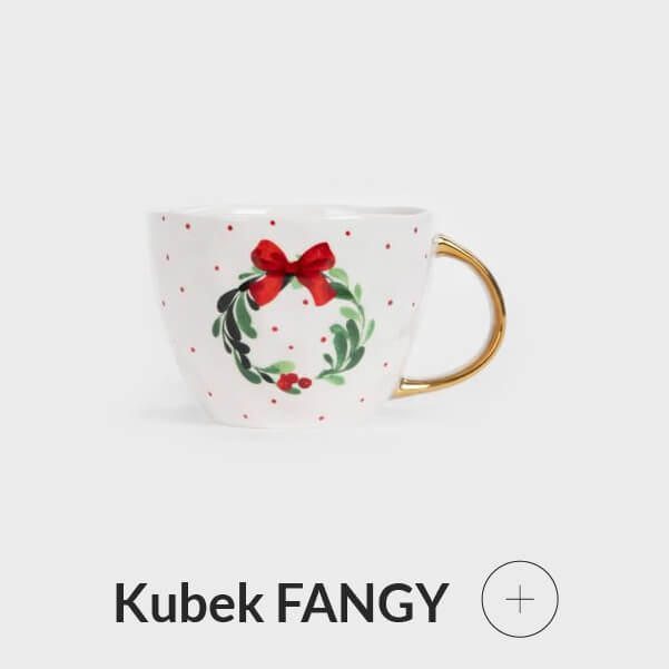 Kubek świąteczny ze złotym uchem