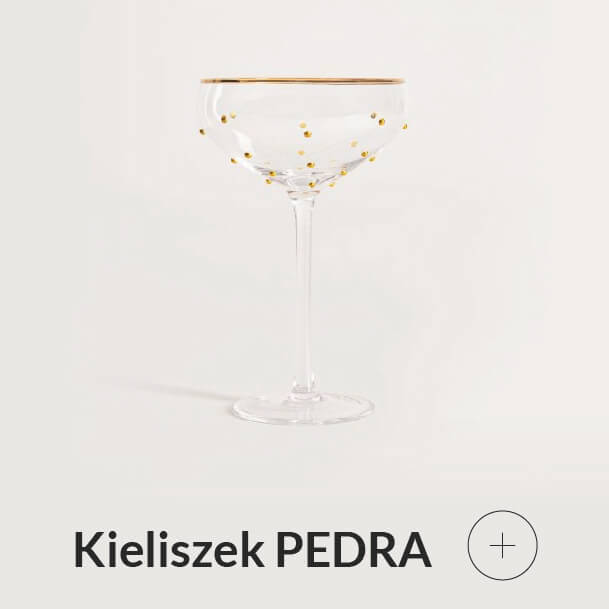 Kieliszek ze złotym rantem w kropki