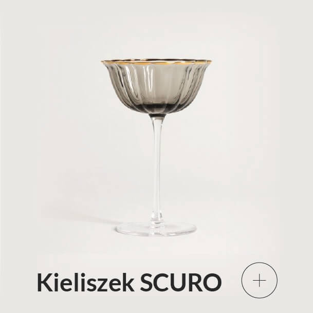 Kieliszek koktajlowy ze złotym rantem
