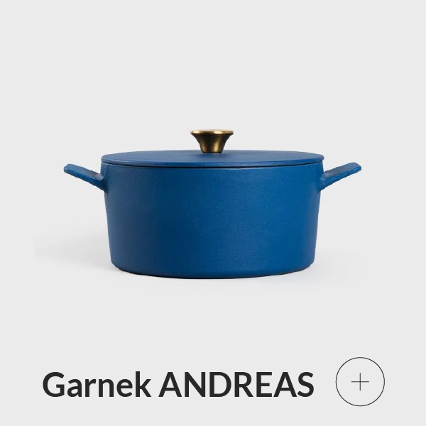 garnek żeliwny emaliowany niebieski