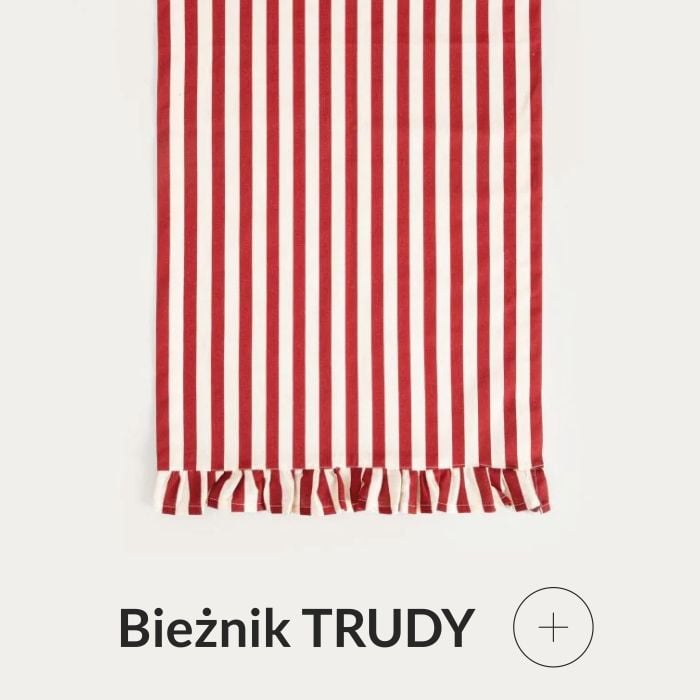 Bieżnik świąteczny czerwony w paski