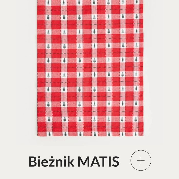 Bieżnik świąteczny w kratkę