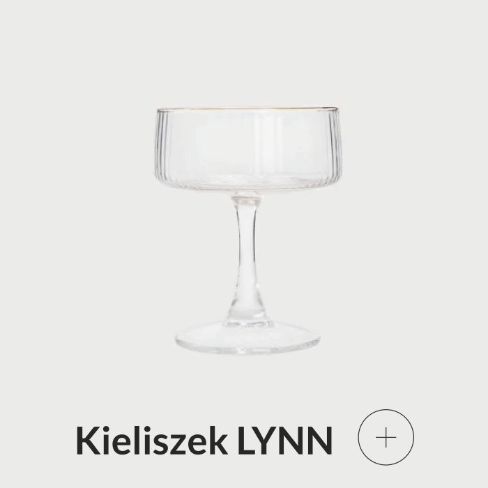 Kieliszek ryflowany ze złotym rantem