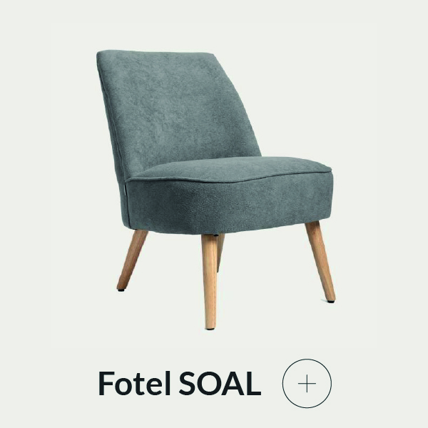 Fotel szary z drewnianymi nogami