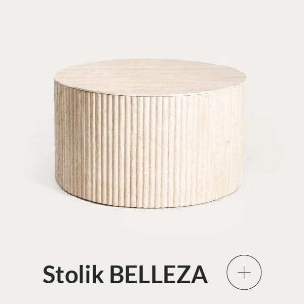 Stolik ze spiekanego kamienia beżowy