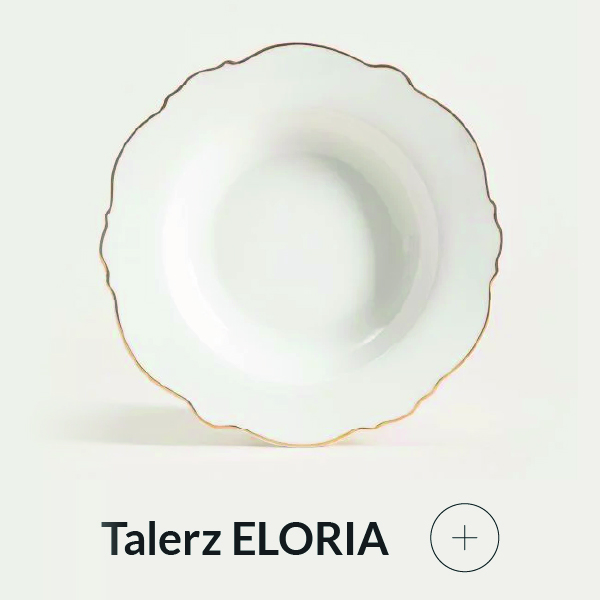 Talerz porcelanowy ze złotym rantem