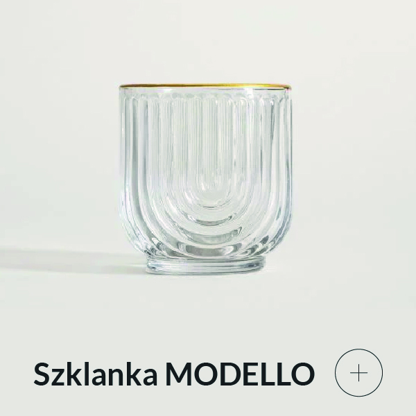 Szklanka ryflowana ze złotym rantem