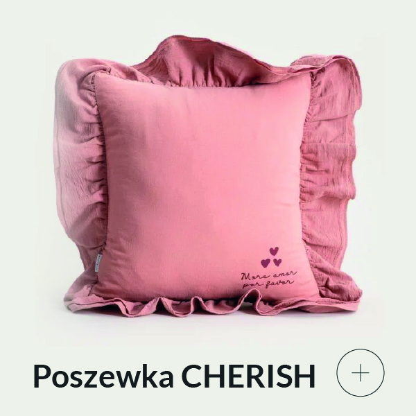 Poszewka różowa z falbanką