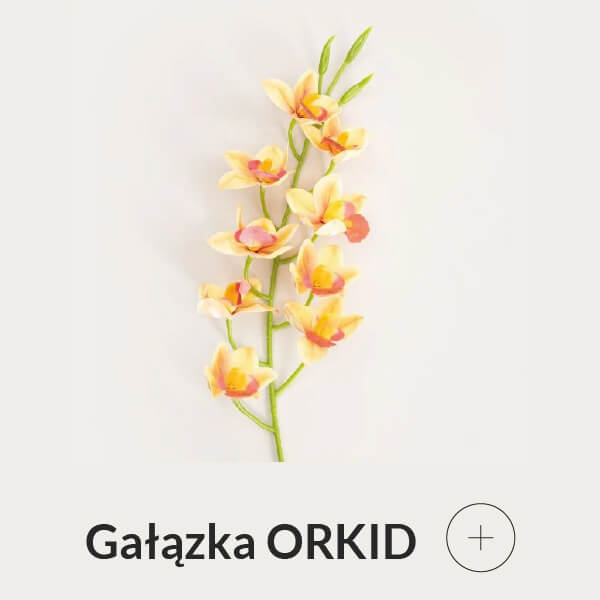 Sztuczna gałązka żółty kwiat