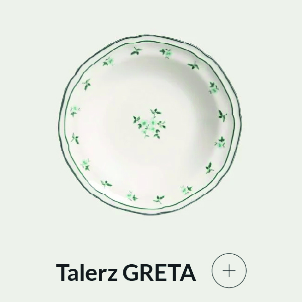 Talerz głęboki porcelanowy w zielony wzór