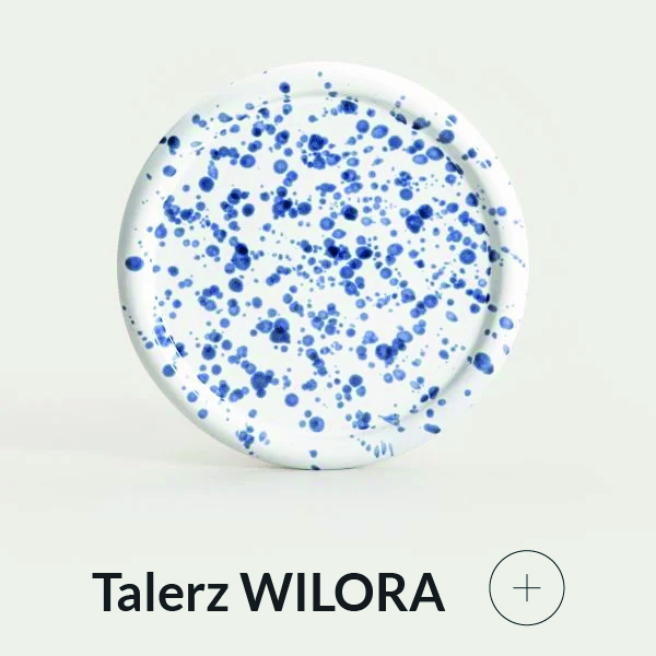 Talerz granatowy nakrapiany