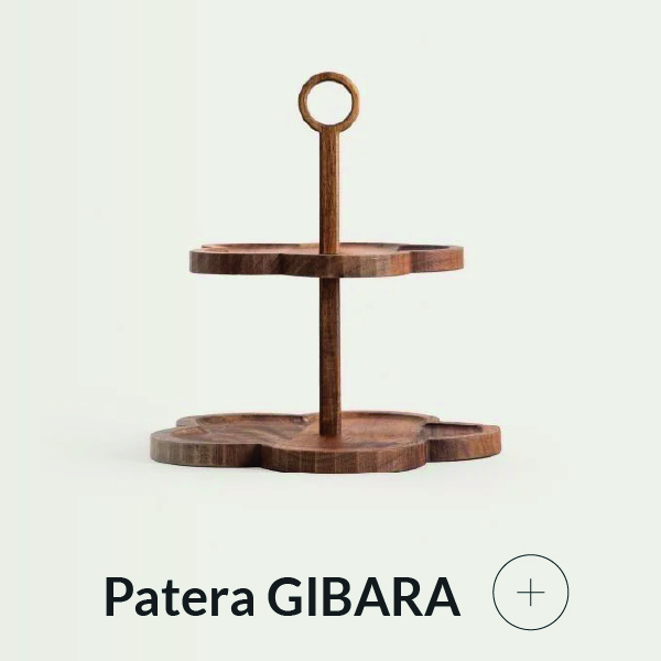Patera dwupoziomowa drewniana