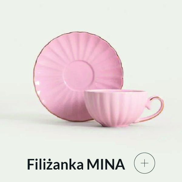 Filiżanka ze spodkiem różowa