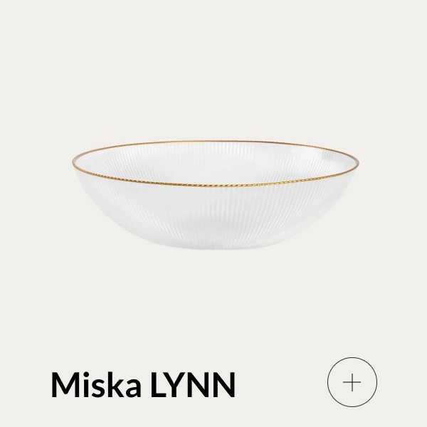Miska szklana ze złotym rantem