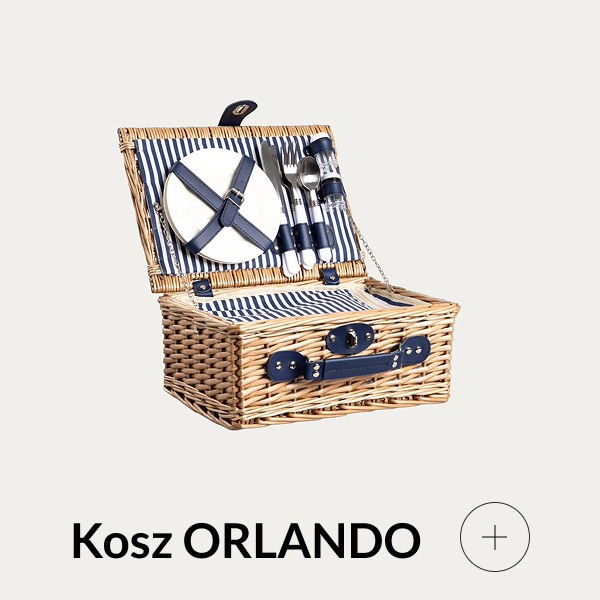 Kosz piknikowy wiklinowy z wyposażeniem