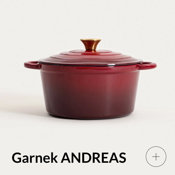 Garnek żeliwny bordowy