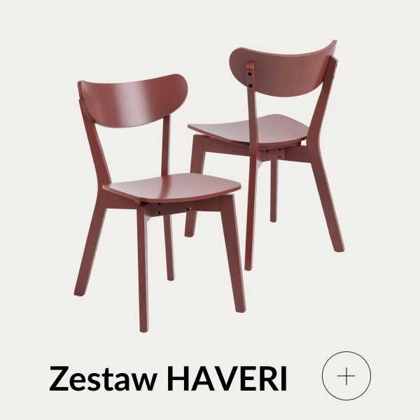 Krzesła drewniane w ceglastym kolorze