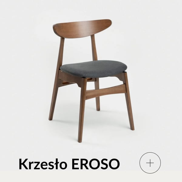 Krzesło drewniane z tapicerowanym siedziskiem