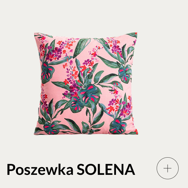 Poszewka różowa w tropikalny wzór