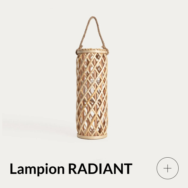 lampion pleciony drewniany