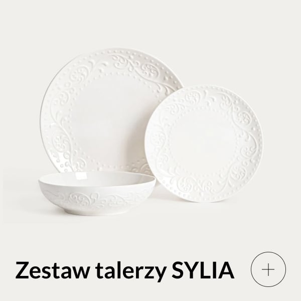 zastała stołowa biała SYLIA 18 elementów