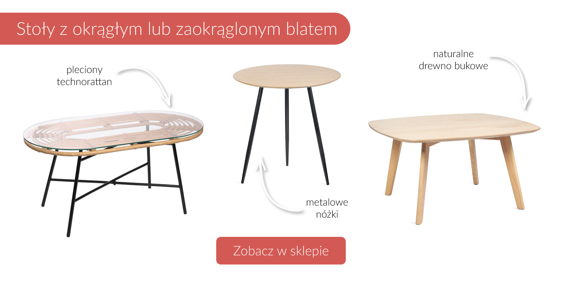 Stół z metalowymi nogami okrągły