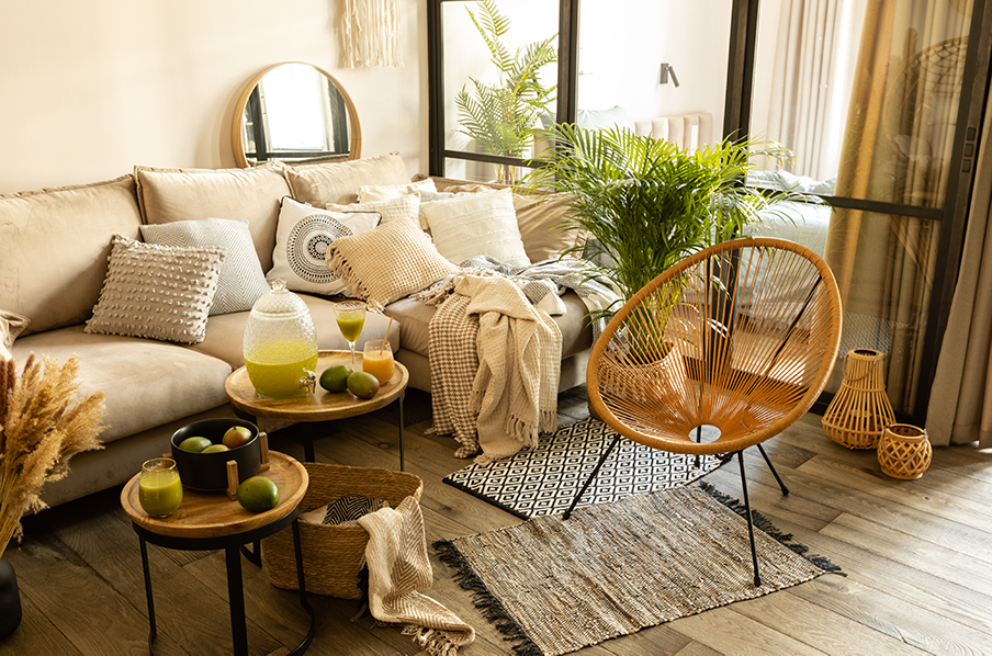 Salon w stylu boho