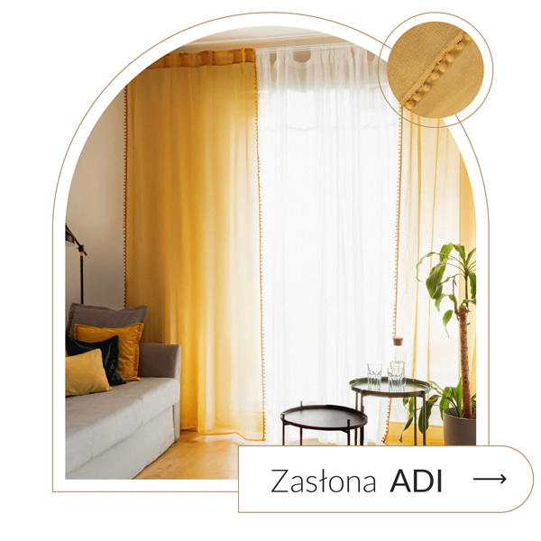 zasłona musztardowa