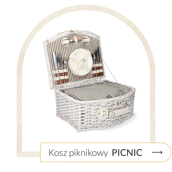 kosz piknikowy z wyposażeniem