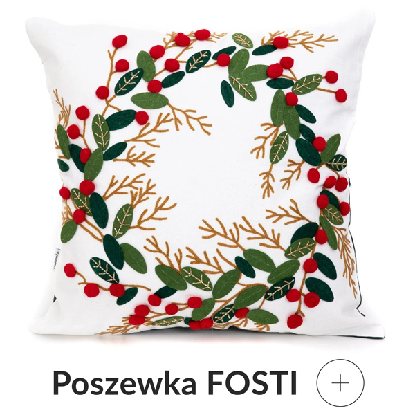 poszewka świąteczna z wiankiem