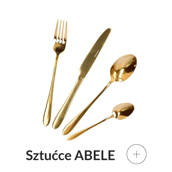 Zestaw złotych sztućców