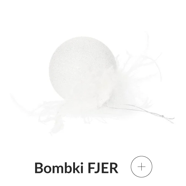 Bombki z piórami białe