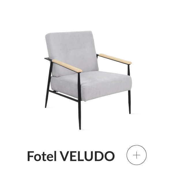Fotel vintage jasnoszary scandi