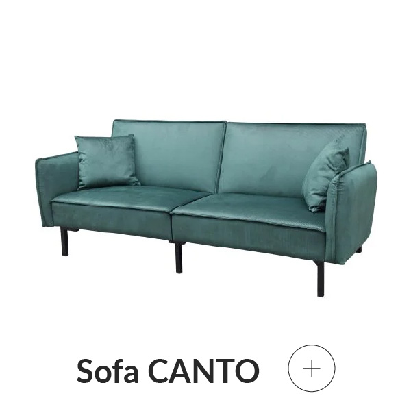 Sofa welurowa zielona 3-osobowa