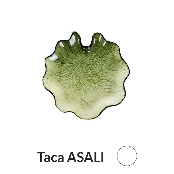 Taca dekoracyjna liść szklany
