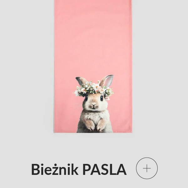 Bieżnik różowy z zajączkiem