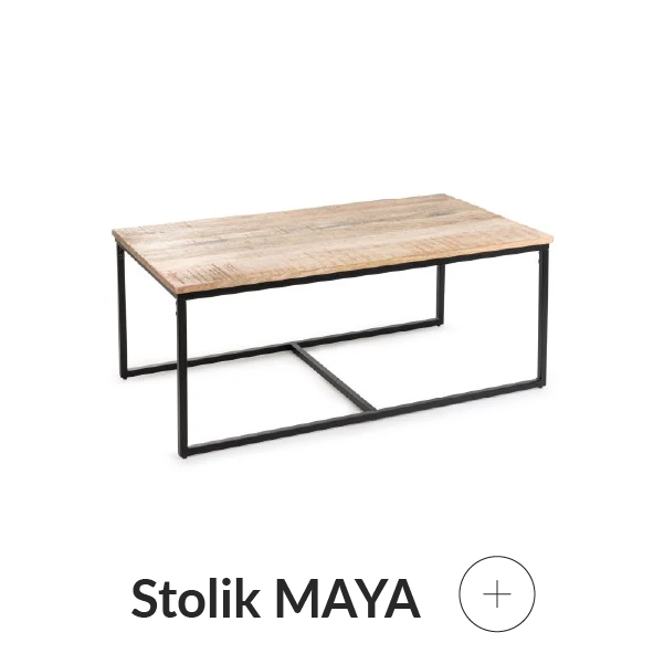 Stolik drewniany z metalowymi nogami