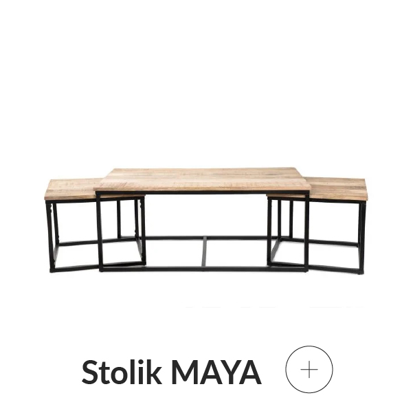 Zestaw stolików z metalowymi nogami