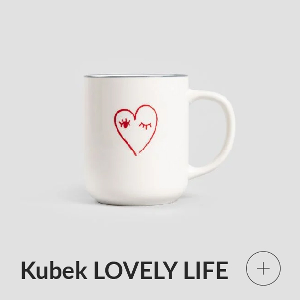Kubek biały z sercem