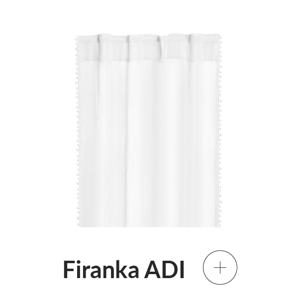 Firanka biała z pomponikami