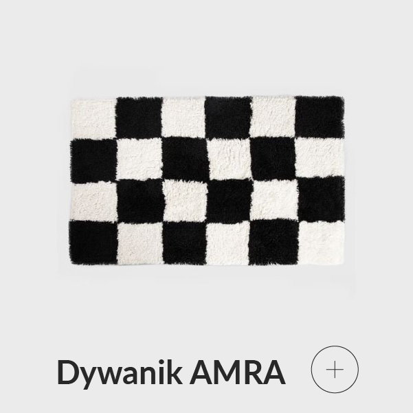 Dywanik biało-czarny w kratkę