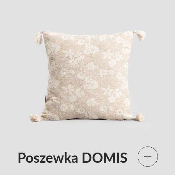 Poszewka dekoracyjna beżowa z frędzlami
