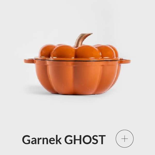 Garnek żeliwny w kształcie dyni pomarańczowy