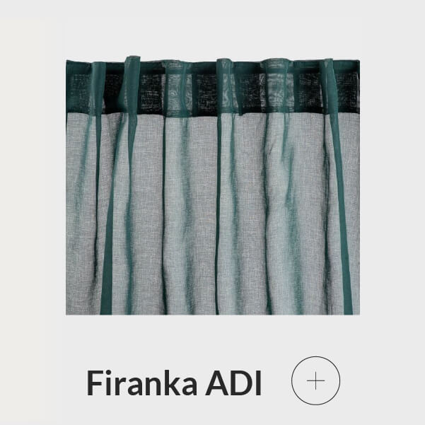 Firanka z pomponikami na dole zielona