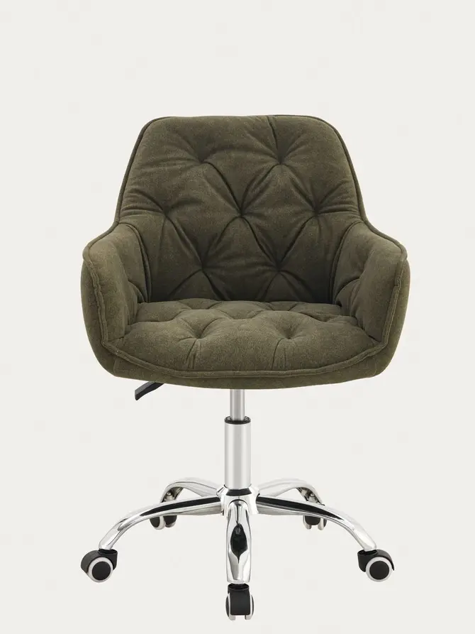 Fotel FUSSY w tkaninie obrotowy zielony 57x61x80-90 cm