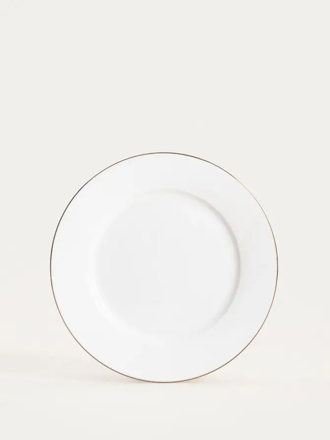 Talerz AUROO deserowy ze złotą obwódką 19 cm