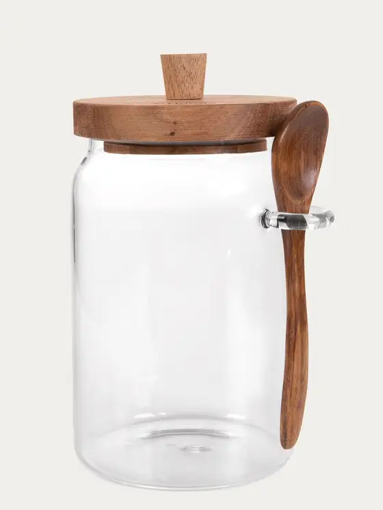 Pojemnik CARLOS szklany z akacjową łyżeczką 0,9 l