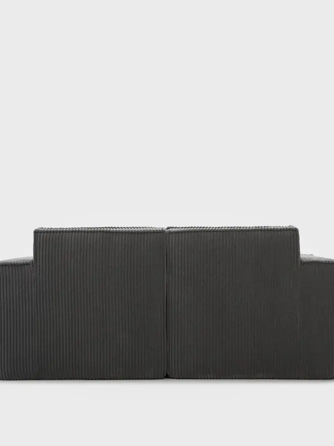 Sofa modułowa LYKKE 2-osobowa ciemnoszara piankowa sztruksowa 190x88x73 cm